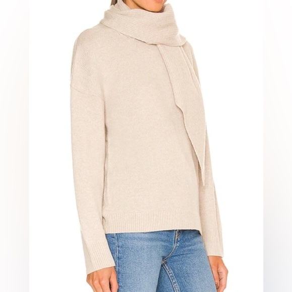 EUC/LN Brochu Walker Rhea Pullover Scarf Neck Sweater in Birch Melange Beige - S - Picture 2 of 16